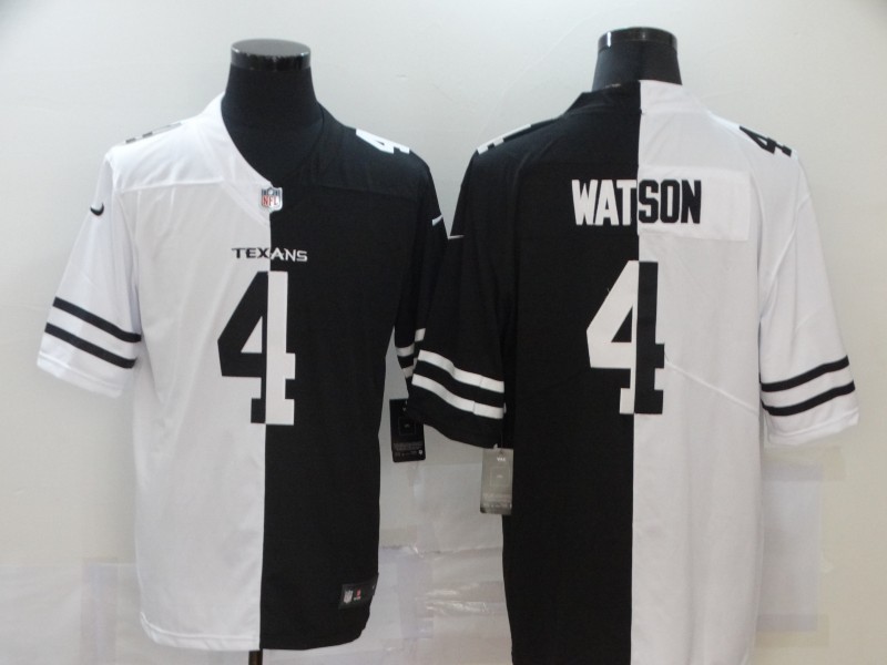 Men's Houston Texans Deshaun Watson #4 Black/White Jersey